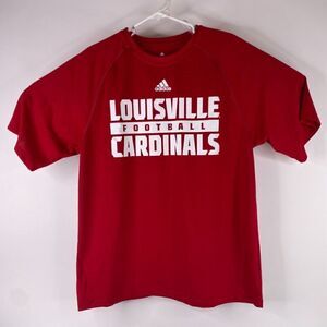 Adidas Red Climalite Louisville Cardinals Football Pullover Crew Neck T Shirt M